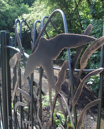 Butterfinch Bridge designed by Tracey Cartledge for Northwich Community Woodlands, 2005