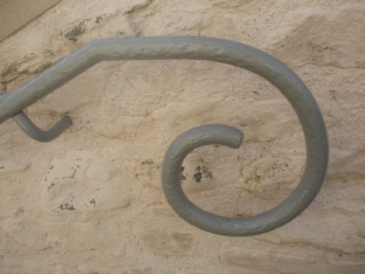 Handforged and beaten handrail at Plas Mawr, Elizabethan townhouse restored and kept by CADW, Conwy