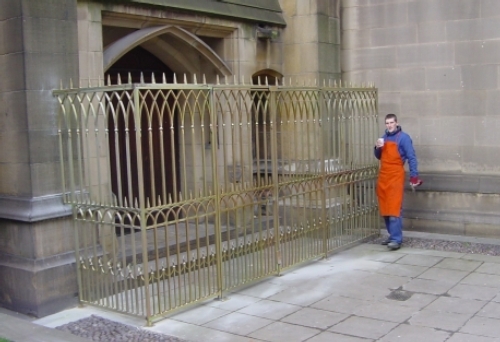 Gates designed and fitted for Manchester Cathedral, a Grade 1 listed building