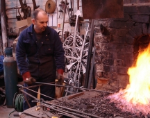 Martin forging reeds for Butterfinch Bridge